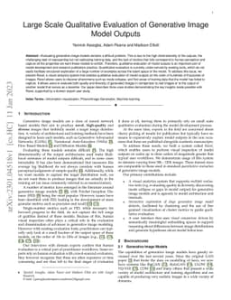 Large Scale Qualitative Evaluation of Generative Image Model Outputs