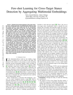 Few-shot Learning for Cross-Target Stance Detection by Aggregating
  Multimodal Embeddings