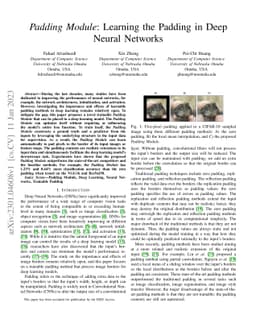 Padding Module: Learning the Padding in Deep Neural Networks