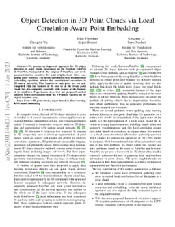 Object Detection in 3D Point Clouds via Local Correlation-Aware Point
  Embedding