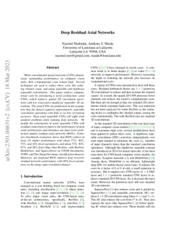 Deep Residual Axial Networks
