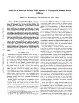 Analysis of Interior Rubble Void Spaces at Champlain Towers South
  Collapse