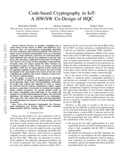 Code-based Cryptography in IoT: A HW/SW Co-Design of HQC