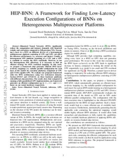 HEP-BNN: A Framework for Finding Low-Latency Execution Configurations of
  BNNs on Heterogeneous Multiprocessor Platforms