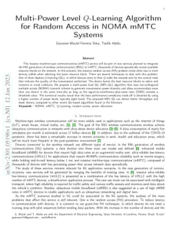 Multi-Power Level $Q$-Learning Algorithm for Random Access in NOMA mMTC
  Systems