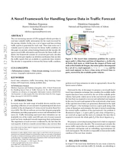 A Novel Framework for Handling Sparse Data in Traffic Forecast