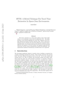 HTTE: A Hybrid Technique For Travel Time Estimation In Sparse Data
  Environments