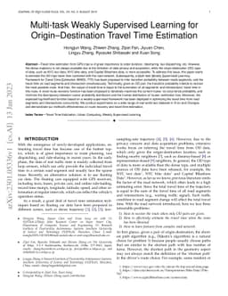Multitask Weakly Supervised Learning for Origin Destination Travel Time
  Estimation