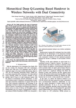 Hierarchical Deep Q-Learning Based Handover in Wireless Networks with
  Dual Connectivity