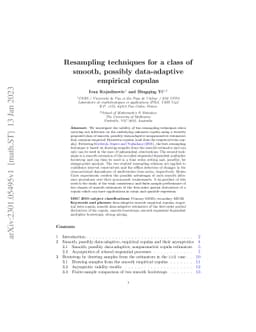 Resampling techniques for a class of smooth, possibly data-adaptive
  empirical copulas