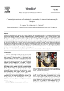 Co-manipulation of soft-materials estimating deformation from depth
  images