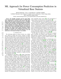 ML Approach for Power Consumption Prediction in Virtualized Base
  Stations