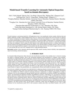 Model-based Transfer Learning for Automatic Optical Inspection based on
  domain discrepancy