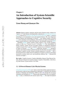 An Introduction of System-Scientific Approaches to Cognitive Security