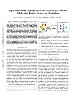 Deep-Reinforcement-Learning-based Path Planning for Industrial Robots
  using Distance Sensors as Observation