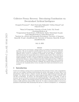 Collective Privacy Recovery: Data-sharing Coordination via Decentralized
  Artificial Intelligence