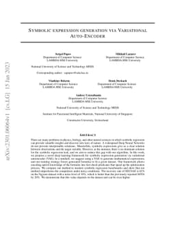 Symbolic expression generation via Variational Auto-Encoder