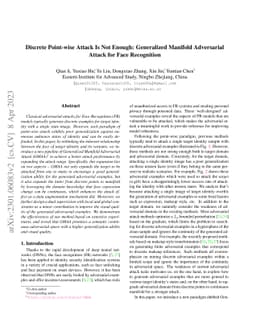 Discrete Point-wise Attack Is Not Enough: Generalized Manifold
  Adversarial Attack for Face Recognition