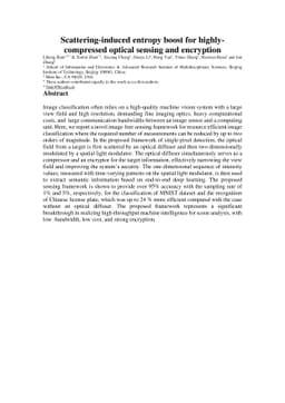 Scattering-induced entropy boost for highly-compressed optical sensing
  and encryption