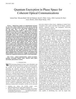 Quantum Encryption in Phase Space for Coherent Optical Communications