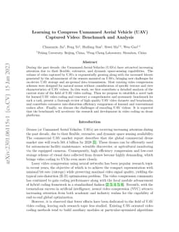 Learning to Compress Unmanned Aerial Vehicle (UAV) Captured Video:
  Benchmark and Analysis