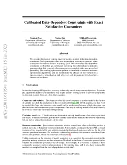Calibrated Data-Dependent Constraints with Exact Satisfaction Guarantees