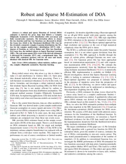 Robust and Sparse M-Estimation of DOA