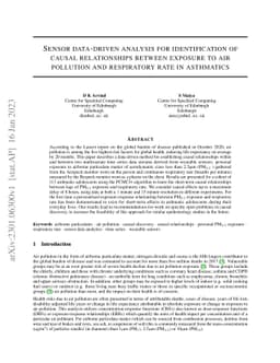 Sensor data-driven analysis for identification of causal relationships
  between exposure to air pollution and respiratory rate in asthmatics