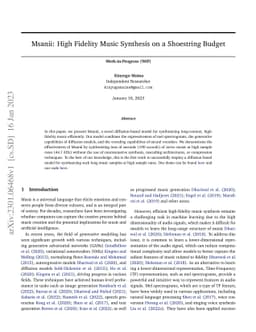 Msanii: High Fidelity Music Synthesis on a Shoestring Budget