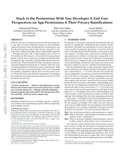 Stuck in the Permissions With You: Developer & End-User Perspectives on
  App Permissions & Their Privacy Ramifications