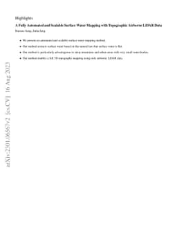 Scalable Surface Water Mapping up to Fine-scale using Geometric Features
  of Water from Topographic Airborne LiDAR Data