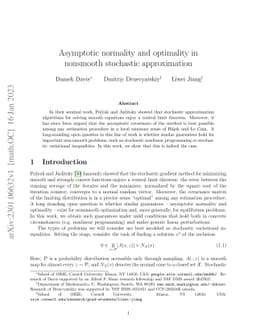 Asymptotic normality and optimality in nonsmooth stochastic
  approximation