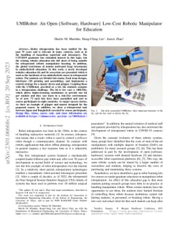 UMIRobot: An Open-{Software, Hardware} Low-Cost Robotic Manipulator for
  Education