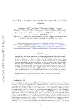 MAFUS: a Framework to predict mortality risk in MAFLD subjects