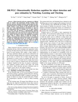 DR-WLC: Dimensionality Reduction cognition for object detection and pose
  estimation by Watching, Learning and Checking