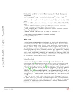 Statistical analysis of word flow among five Indo-European languages