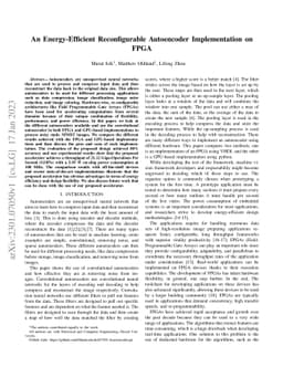 An Energy-Efficient Reconfigurable Autoencoder Implementation on FPGA