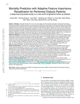 Mortality Prediction with Adaptive Feature Importance Recalibration for
  Peritoneal Dialysis Patients: a deep-learning-based study on a real-world
  longitudinal follow-up dataset