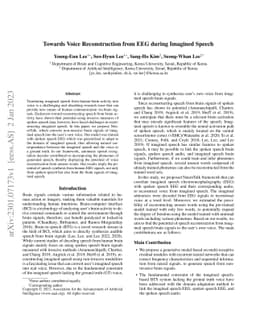 Towards Voice Reconstruction from EEG during Imagined Speech