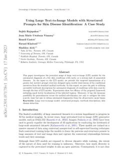 Using Large Text-to-Image Models with Structured Prompts for Skin
  Disease Identification: A Case Study