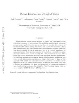 Causal Falsification of Digital Twins