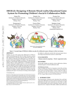 MR.Brick: Designing A Remote Mixed-reality Educational Game System for
  Promoting Children's Social & Collaborative Skills