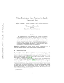Using Topological Data Analysis to classify Encrypted Bits