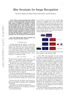 Blur Invariants for Image Recognition