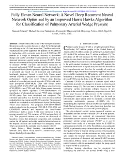 Fully Elman Neural Network: A Novel Deep Recurrent Neural Network
  Optimized by an Improved Harris Hawks Algorithm for Classification of
  Pulmonary Arterial Wedge Pressure