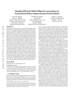 Sample-Efficient Multi-Objective Learning via Generalized Policy
  Improvement Prioritization