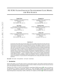 FE-TCM: Filter-Enhanced Transformer Click Model for Web Search