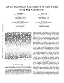 Subject-Independent Classification of Brain Signals using Skip
  Connections