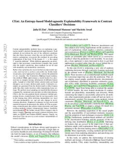 CEnt: An Entropy-based Model-agnostic Explainability Framework to
  Contrast Classifiers' Decisions