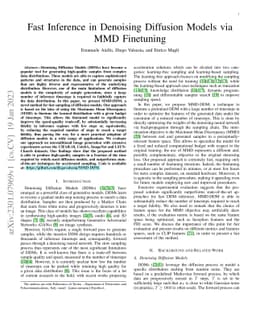Fast Inference in Denoising Diffusion Models via MMD Finetuning